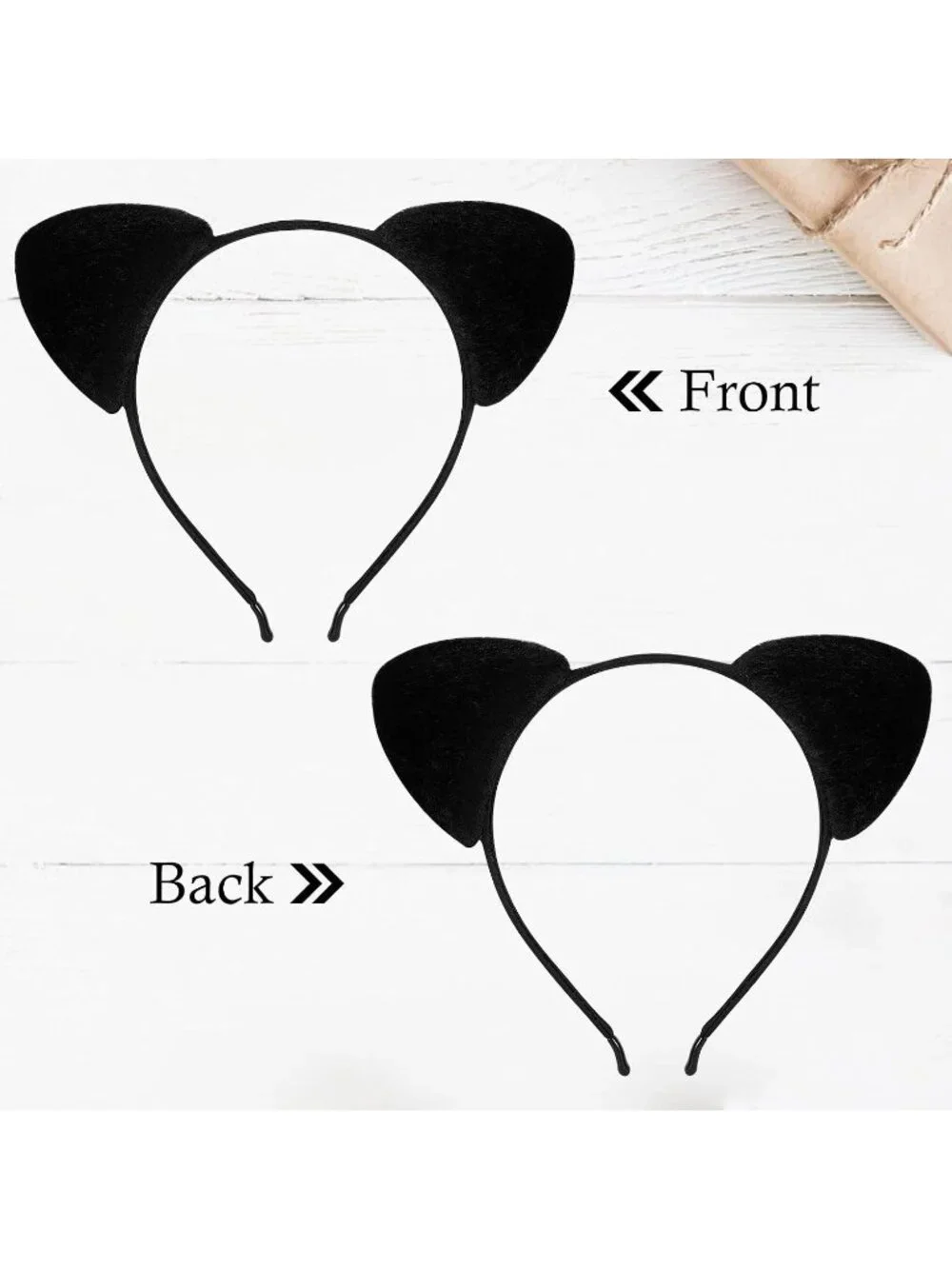 Women black Cat Sequin Handmade Mickey Mouse Headband 2 Pieces